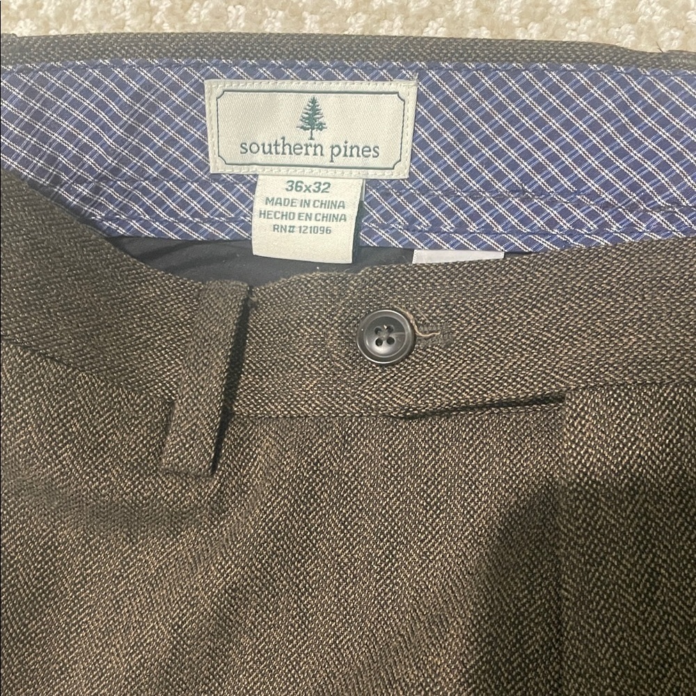 Southern Pines Dress Pants in Dark Brown / black micro herringbone